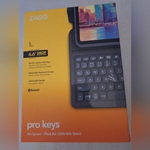 ZAGG Pro Keys Detachable Case and Wireless Keyboard for iPad Air  (Gen 4, Gen 5)